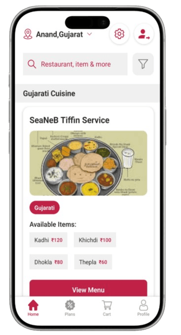 Tiffin Service App - Meal detail view